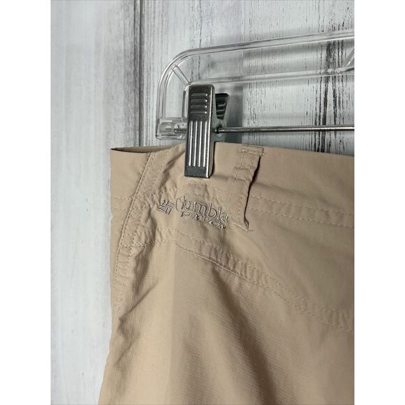 WOMENS COLUMBIA PFG BEIGE STRAIGHT LEG ARUBA ROLL UP‎ NYLON CONVERTIBLE PANTS 12 - Picture 11 of 16